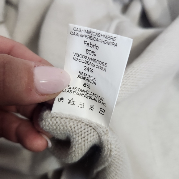 TONET Carella minimalist  neutral zip up cardigan sweater size 42 EU 6 US - Picture 10 of 15